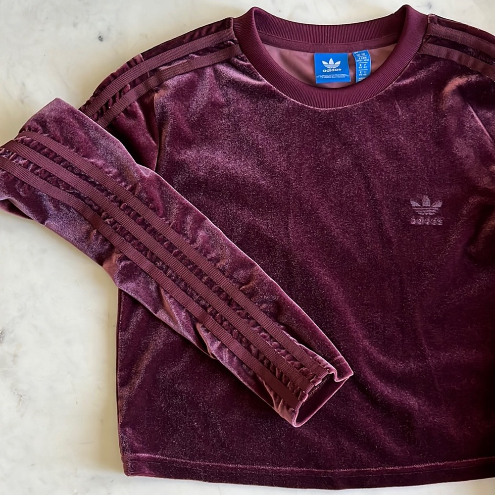 Adidas Velour Cropped Top
